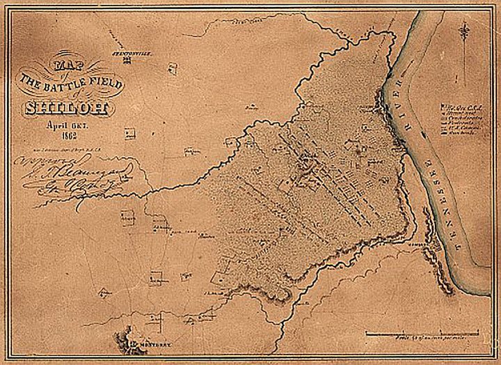 Map of the battle field of Shiloh, April 6 &amp; 7, 1862 by Léon J. Frémaux, Capt. of Engrs. P.A.C.S.