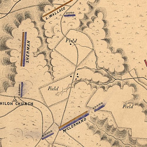 Map of the field of Shiloh, near Pittsburgh Landing, Tenn. on the 6th and 7th of April 1862