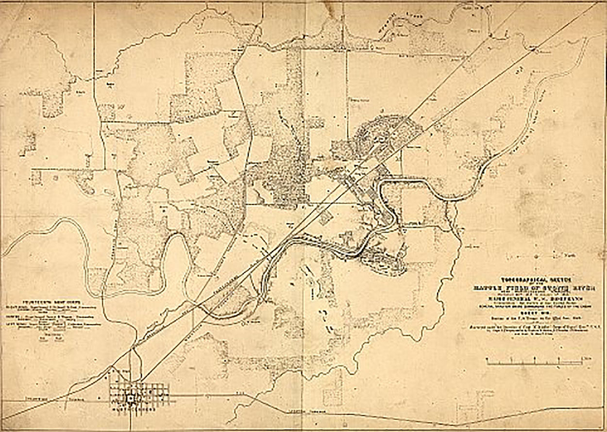 Topographical sketch of the battle field of Stone River near Murfreesboro, Tennessee, December 30th 1862 to January 3d 1863