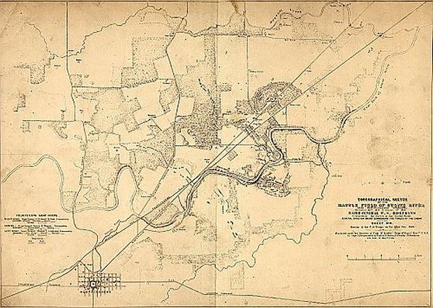 Topographical sketch of the battle field of Stone River near Murfreesboro, Tennessee, December 30th 1862 to January 3d 1863