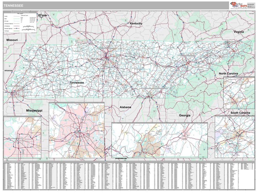 Tennessee Maps – American Map Store
