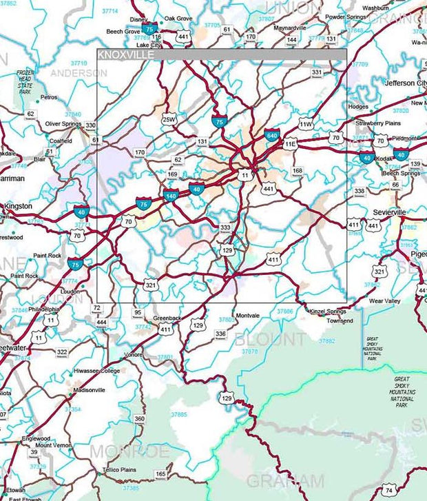 Premium Style Wall Map of Tennessee by Market Maps