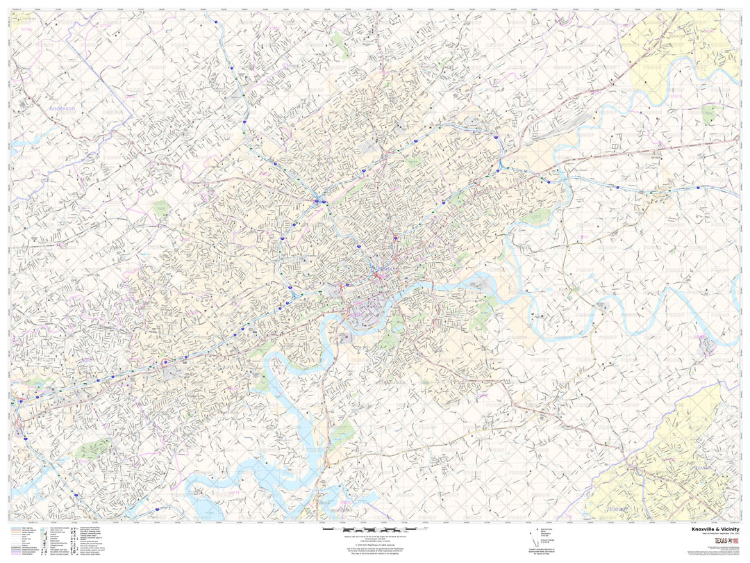 Knoxville &amp; Vicinity Wall Map