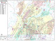 Premium Style Wall Map of Chattanooga, TN by Market Maps