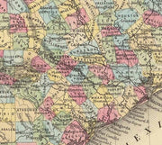 Pre-Civil War County Map of Texas by S.A. Mitchell, 1860