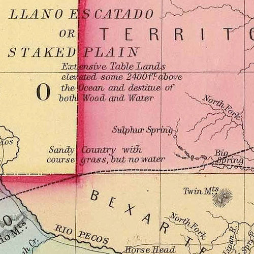 Pre-Civil War County Map of Texas by S.A. Mitchell, 1860