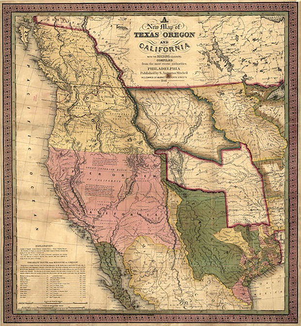 A New Map of Texas, Oregon and California with the Regions Adjoining, 1846