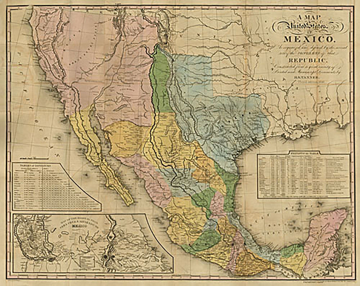 Map of the United States of Mexico, Tanner 1846