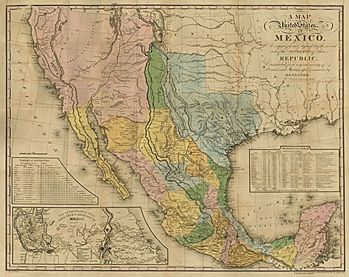 Map of the United States of Mexico, Tanner 1846