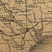 Campaign map of Texas, Louisiana and Arkansas 1871