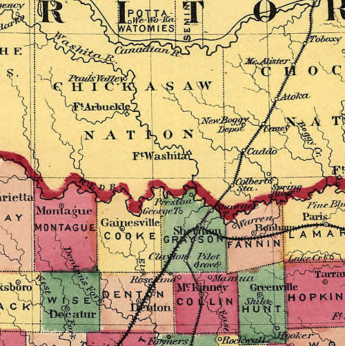 Texas and Indian Territory, 1875