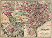 Neue Karte de Staates Texas, 1881