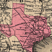 Neue Karte de Staates Texas, 1881