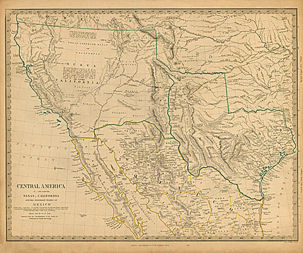 Central America* Including Texas, California and Northern Mexico, 1846