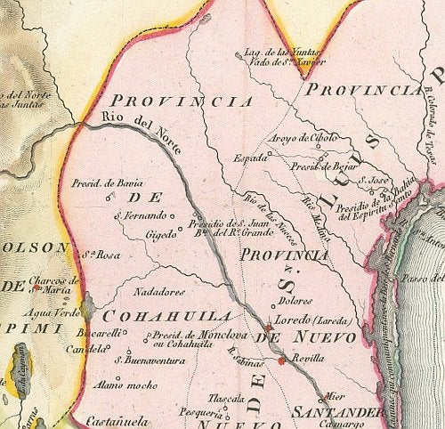 Carte du Mexique 1811