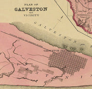 County Map of Texas by S. A. Mitchell 1881