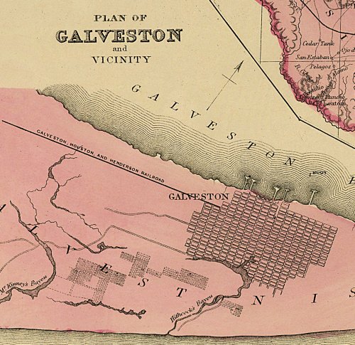 County Map of Texas by S. A. Mitchell 1881