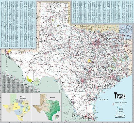 Texas Executive Wall Map