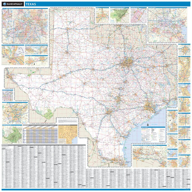 Texas Wall Map by Rand McNally