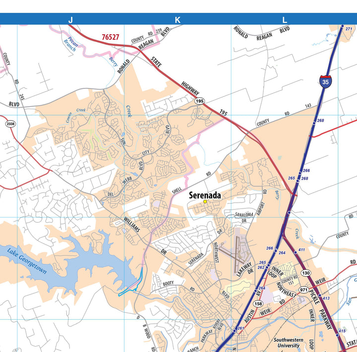 Greater Austin Metro Area Wall Map