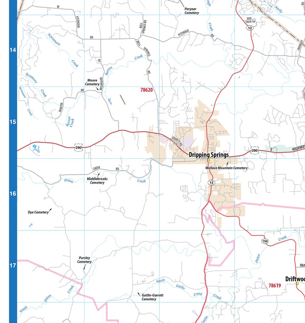 Greater Austin Metro Area Wall Map