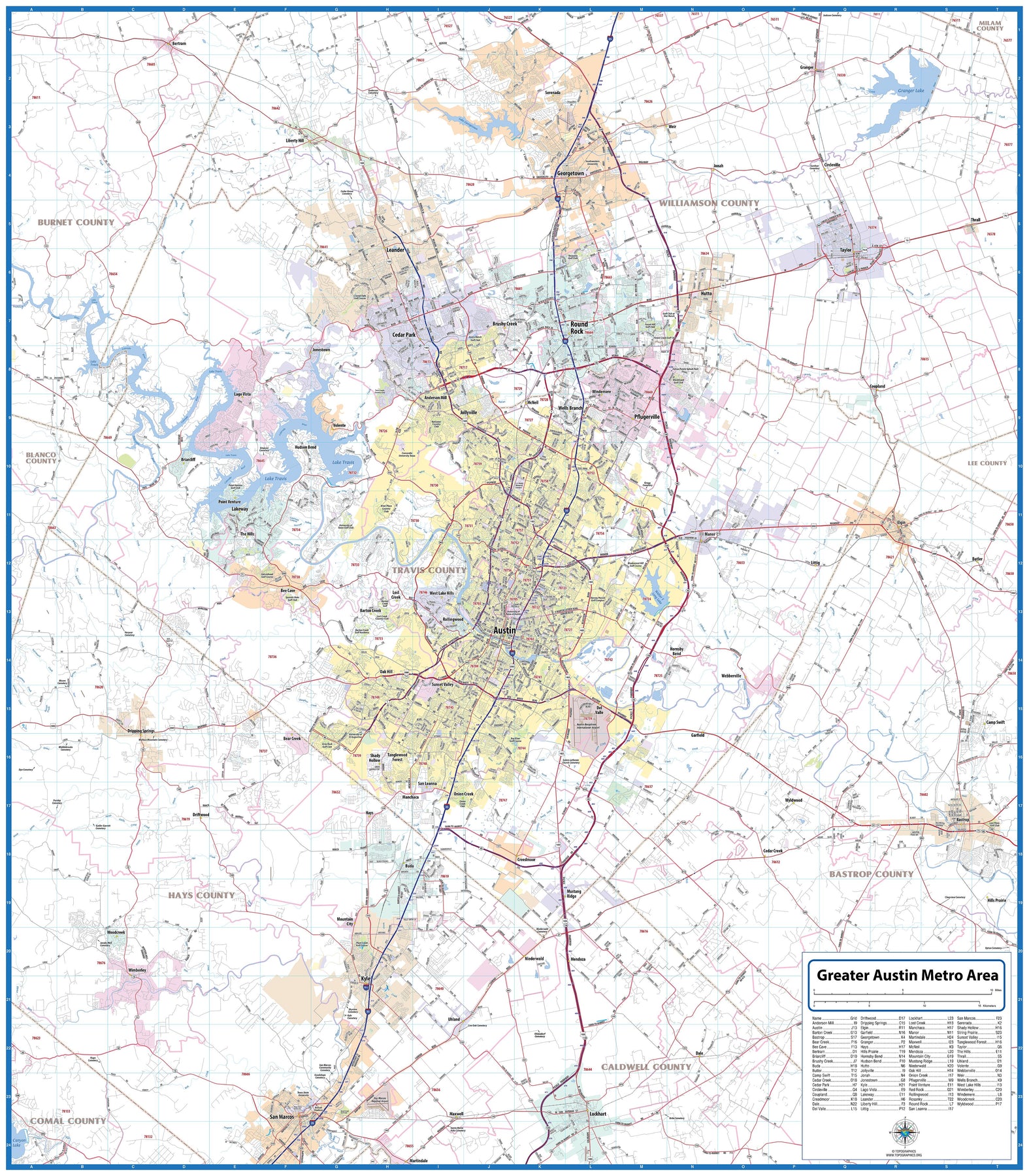 Greater Austin Area Map 1,200+ Austin Texas Map Stock Illustrations,
