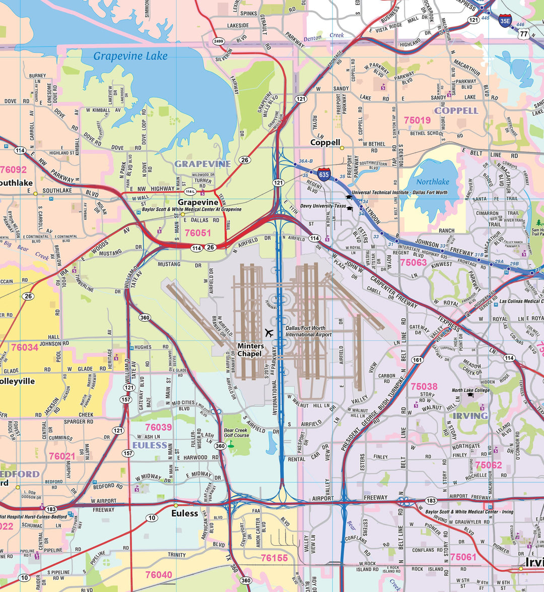 DFW Greater Metro Area Wall Map