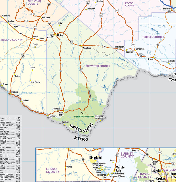 Texas Executive Wall Map by Topographics