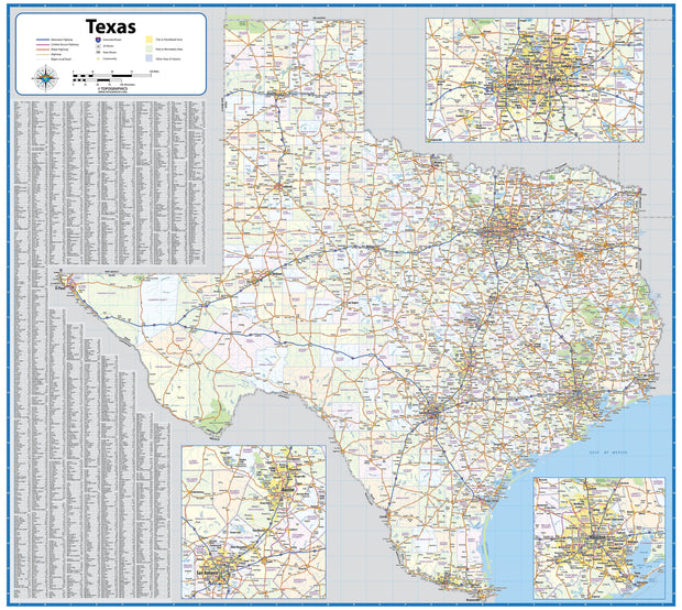 Texas Executive Wall Map by Topographics