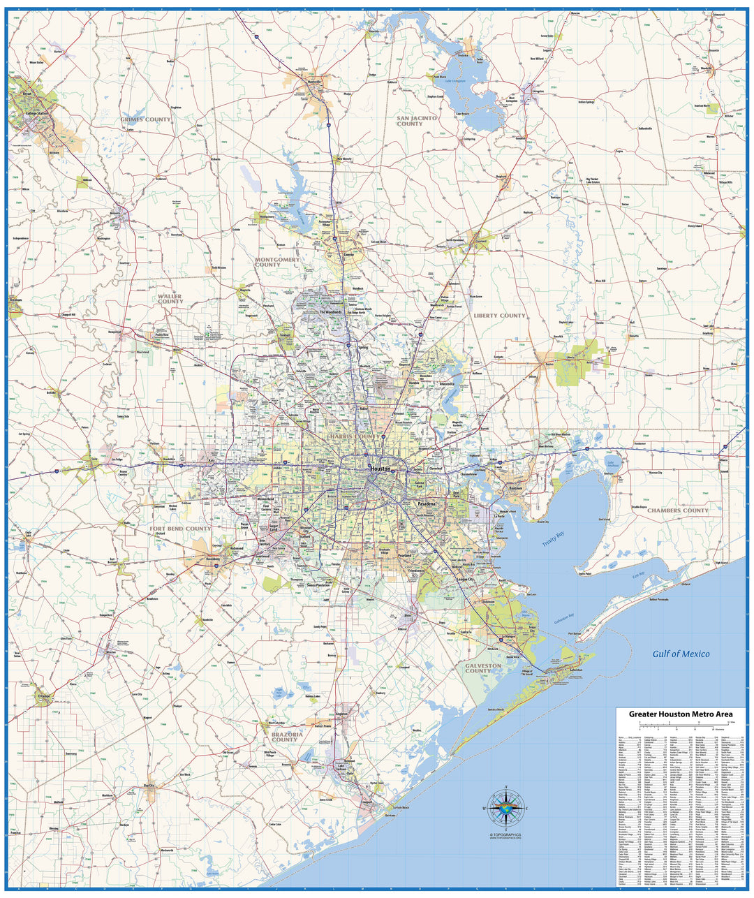 Houston Metroplex Map.pdf Greater Houston Metro Area Wall Map – American Map Store