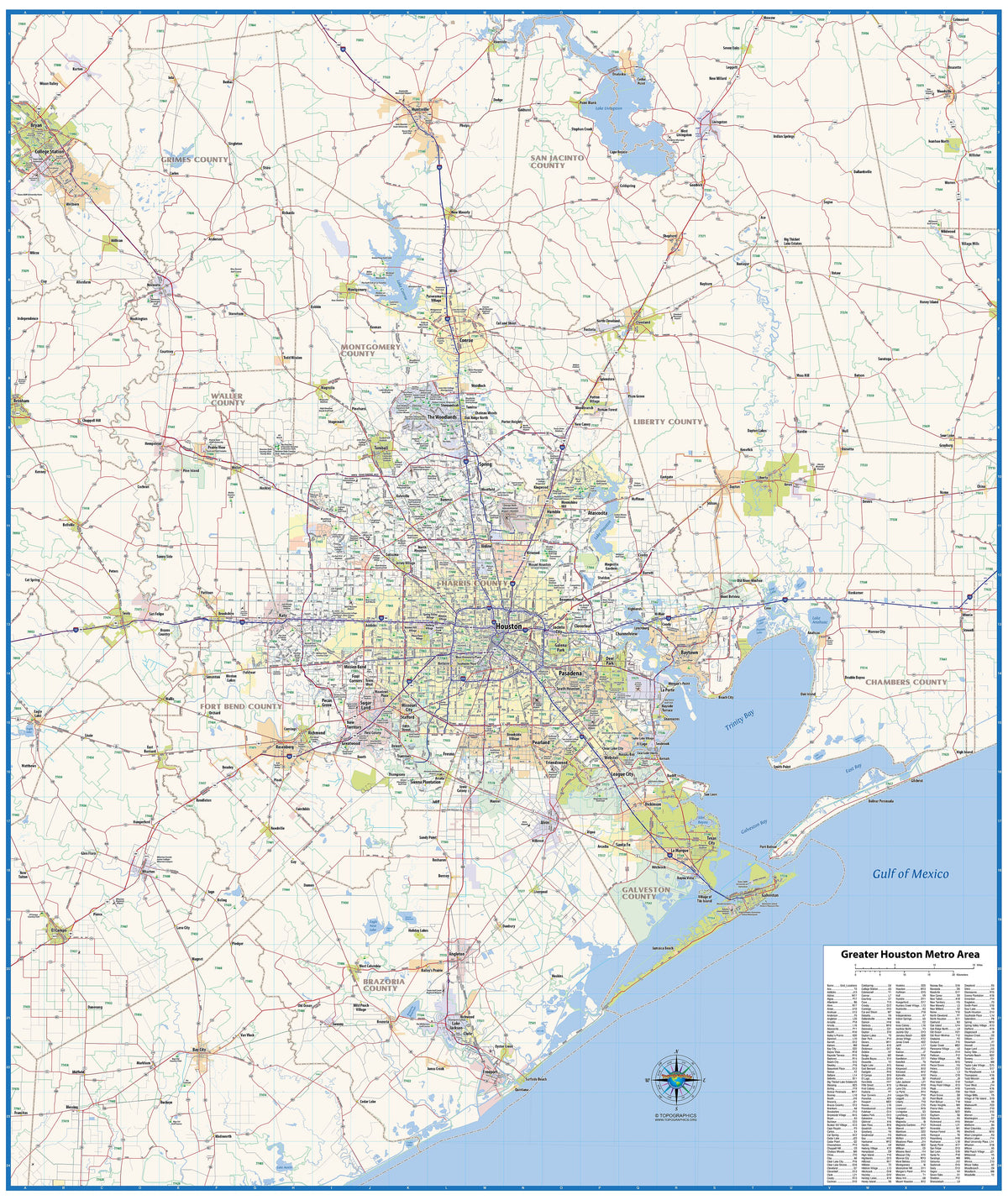 Houston Metroplex Map.pdf Greater Houston Metro Area Wall Map – American Map Store