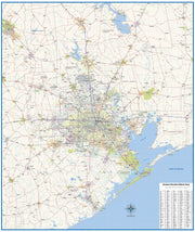 Greater Houston Metro Area Wall Map