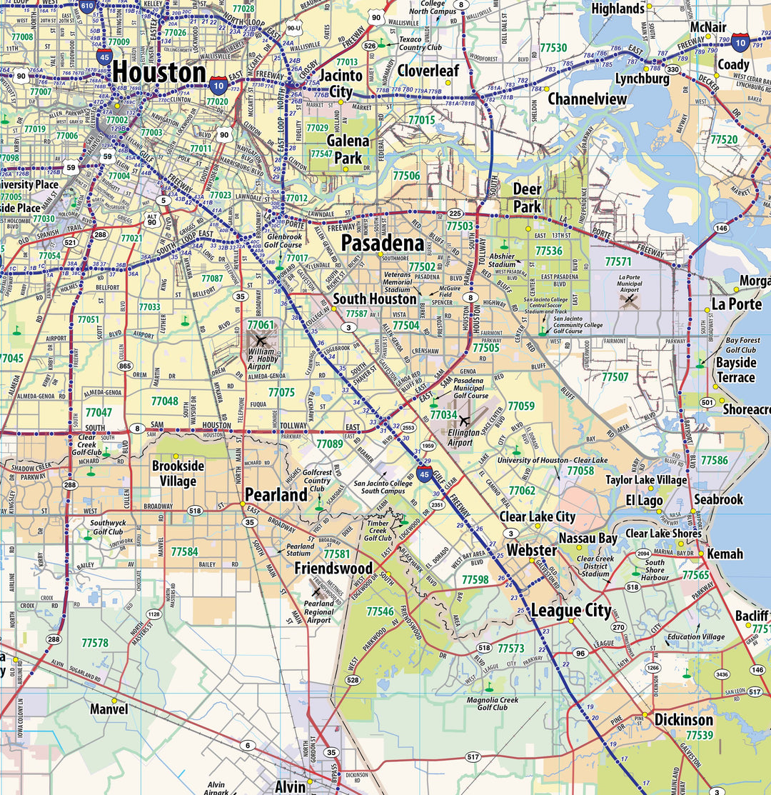 Houston Metroplex Map.pdf Greater Houston Metro Area Wall Map – American Map Store