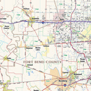 Greater Houston Metro Area Wall Map