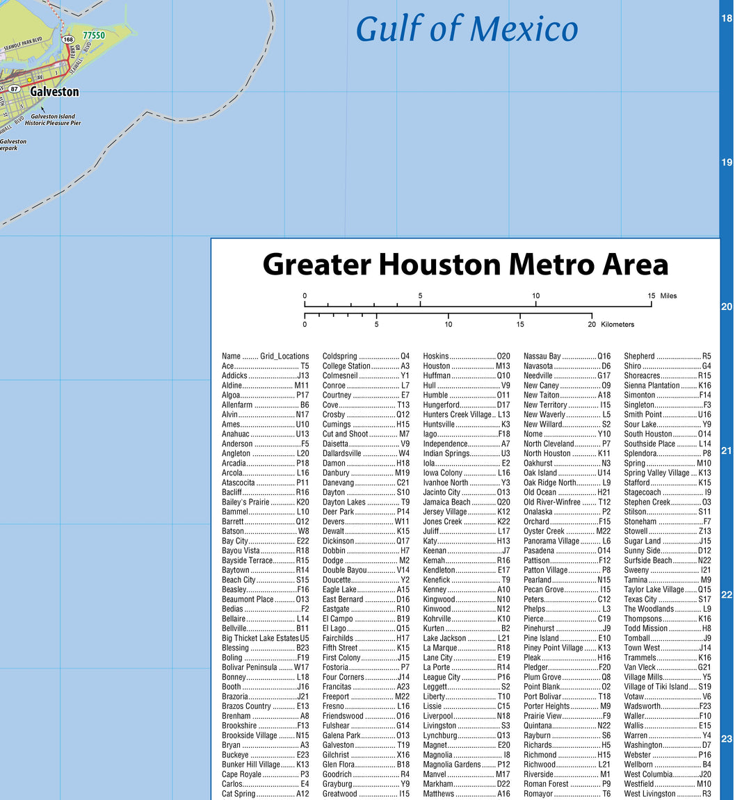 Greater Houston Metro Area Wall Map