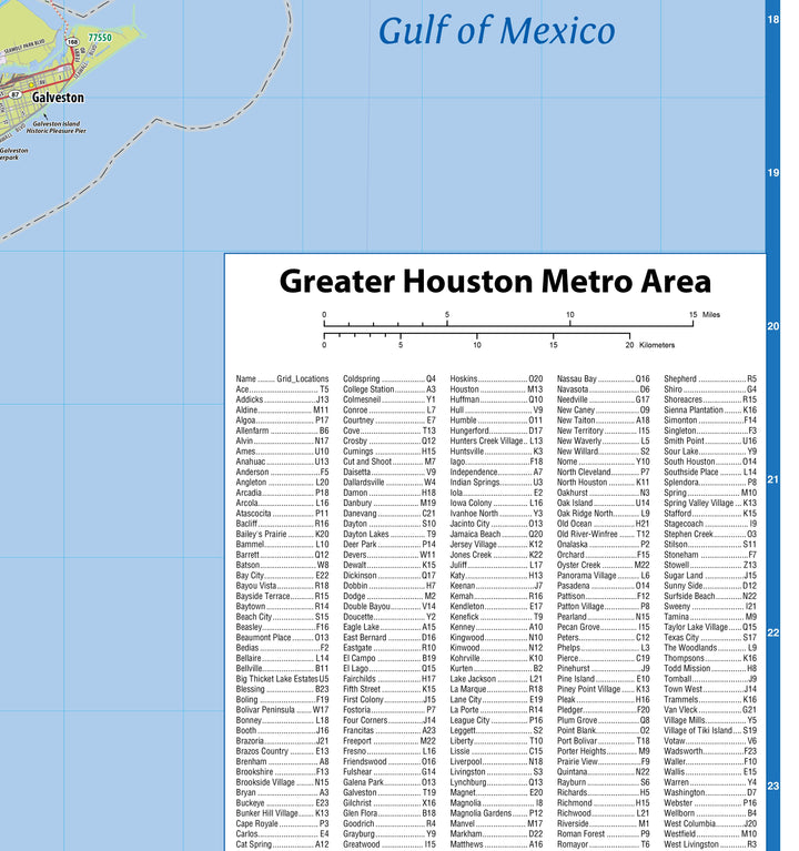 Greater Houston Metro Area Wall Map
