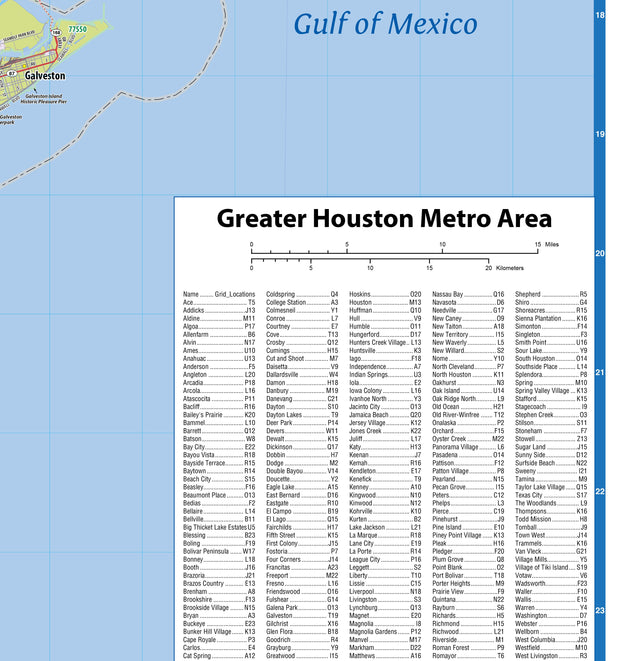 Greater Houston Metro Area Wall Map