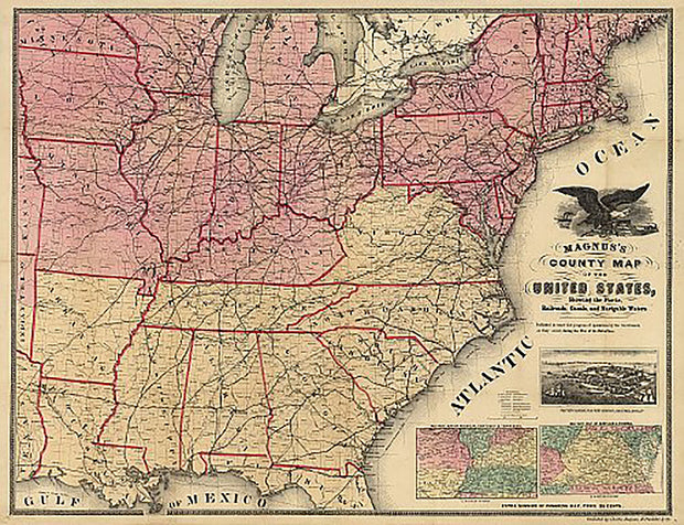 Magnus's county map of the United States during the War of the Rebellion, 1862