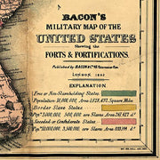 Bacon's military map of the United States shewing the forts & fortifications, 1862