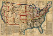 Bacon's steel plate map of America, political, historical & military, 1863