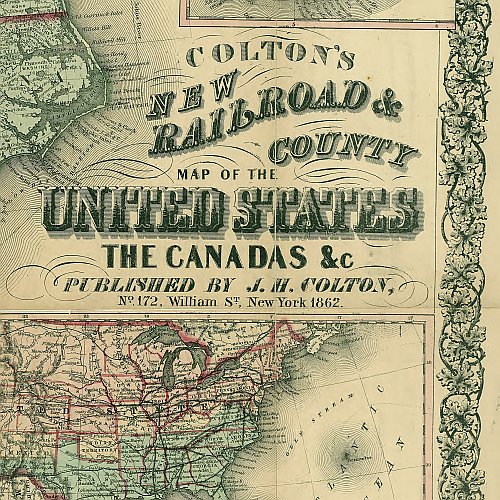 Colton's new railroad & county map of the United States, the Canadas &c., 1862