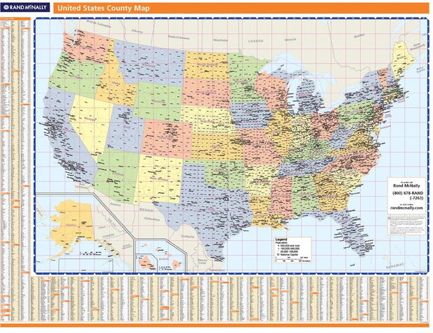 USA County Wall Map by Rand McNally