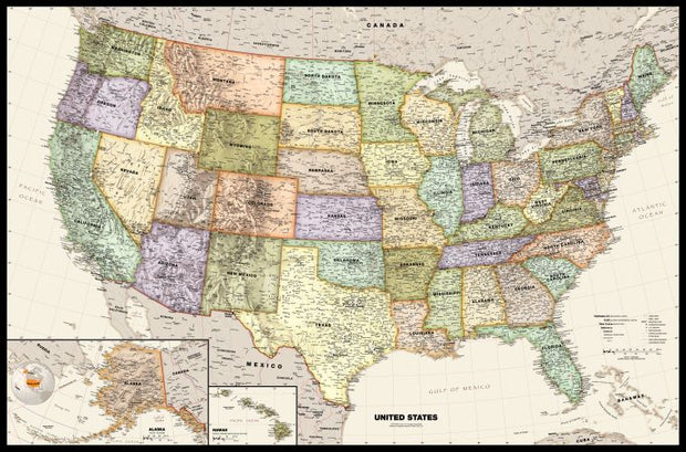 USA Legacy Wall Map
