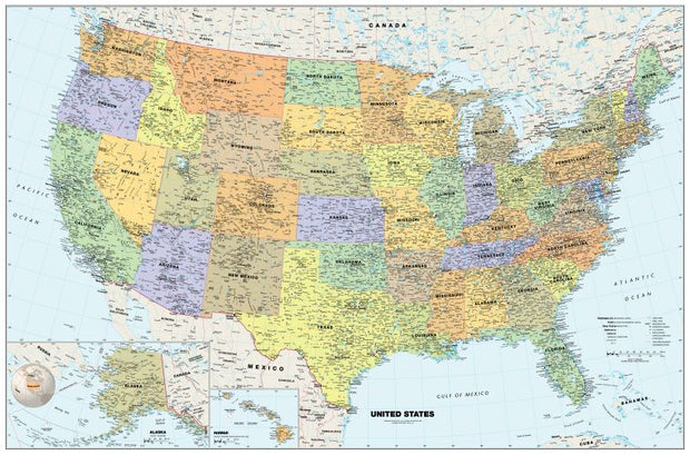 USA Classic Wall Map