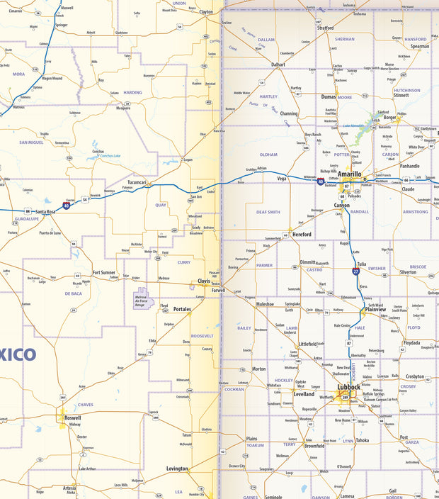 South Central Wall Map by Topograhic Maps