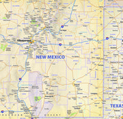 Western US Wall Map with Shaded Relief