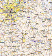 Southeast US Wall Map by Topographic Maps