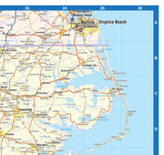 Southeast US Wall Map by Topographic Maps