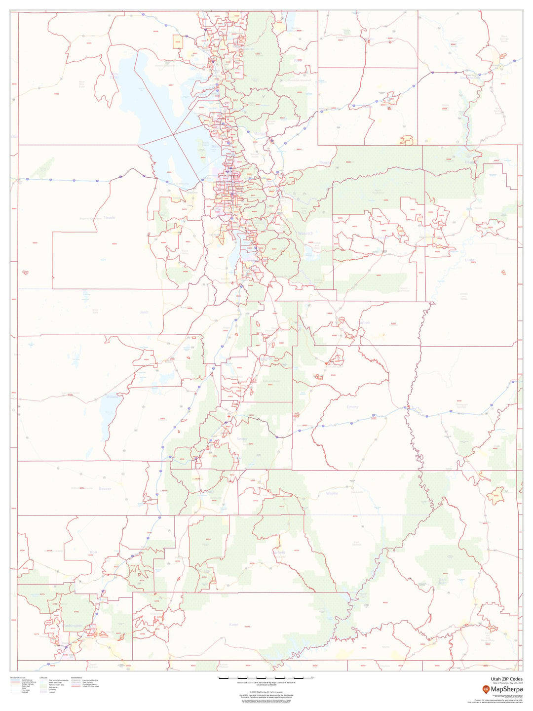 Utah Zip Code Map