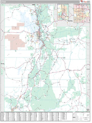 Premium Style Wall Map of Utah by Market Maps